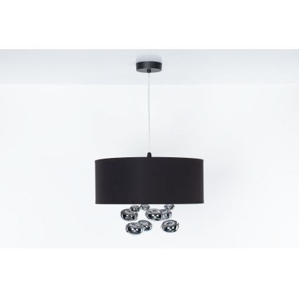 Pendellampa BUBBLE med sladd 1xE27/60W/230V Ø 40 cm svart