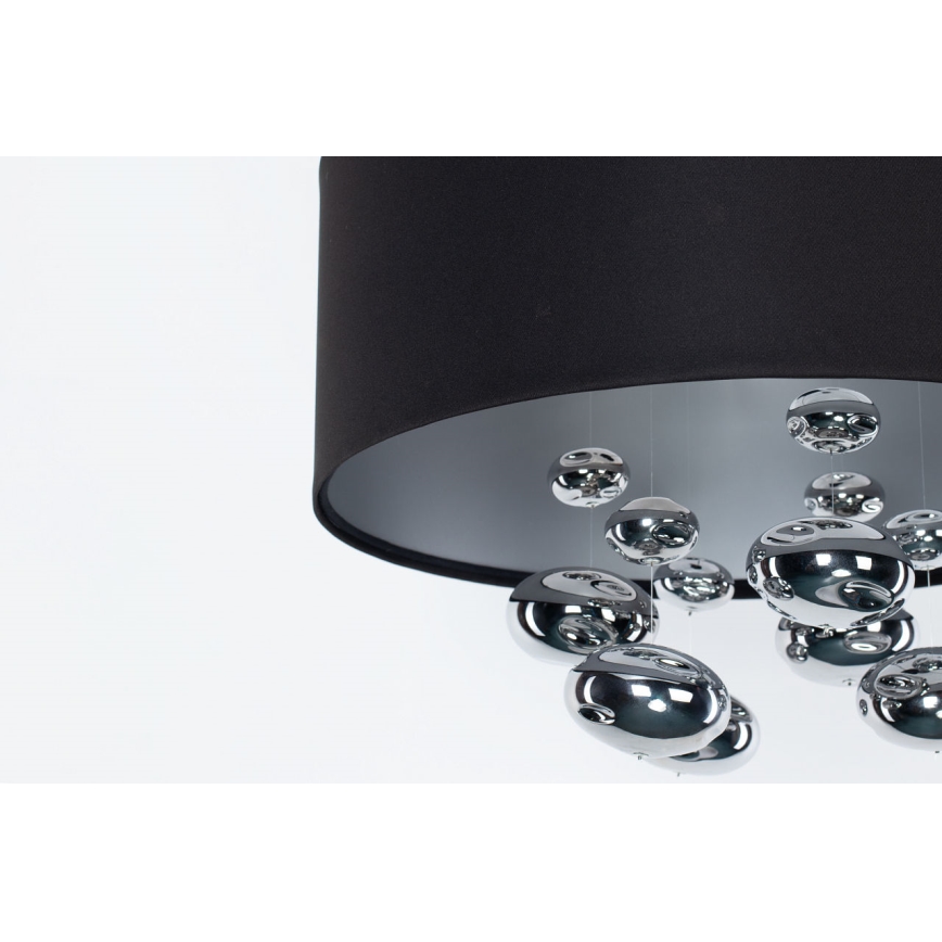 Pendellampa BUBBLE med sladd 1xE27/60W/230V Ø 40 cm svart