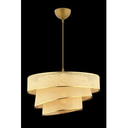 Pendellampa COUPER 1xE27/60W/230V beige/guld