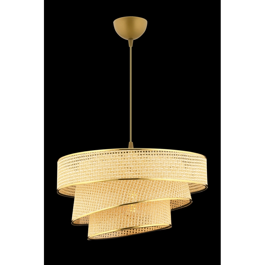 Pendellampa COUPER 1xE27/60W/230V beige/guld