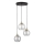 Pendellampa DEVI på vajer 3xE27/15W/230V svart/klarglas