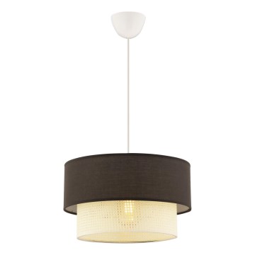 Pendellampa ECHO på kabel 1xE27/60W/230V brun/krämvit