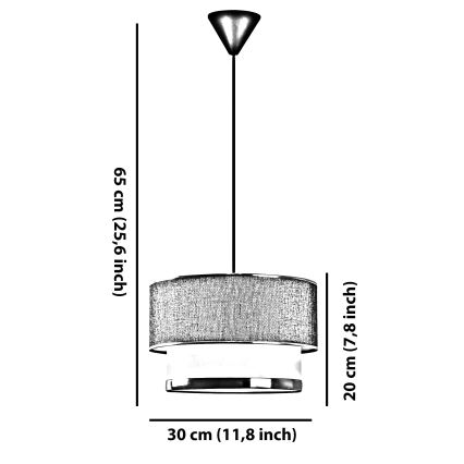 Pendellampa ECHO på kabel 1xE27/60W/230V brun/krämvit