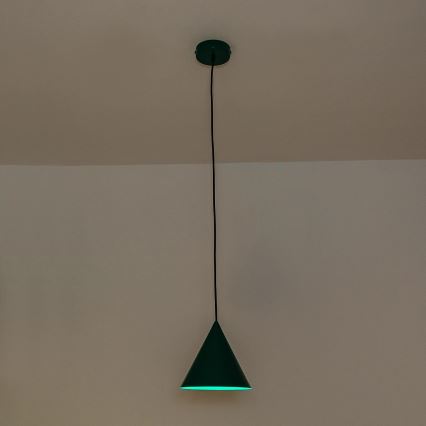 Pendellampa ETNA II på kabel 1x E27, 15 W, 230 V, Ø 18,5 cm, grön