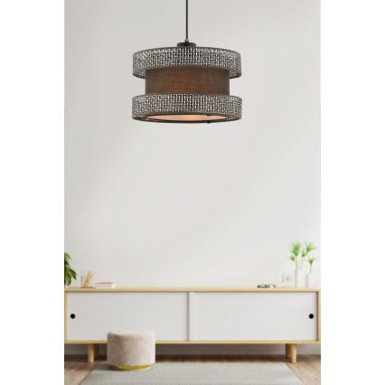 Pendellampa HALO 1xE27/60W/230V brun/grå