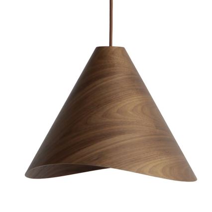 Pendellampa i trä med kabel 1xE27/60W/230V Ø 33 cm massivt trä / valnöt / gummiträ