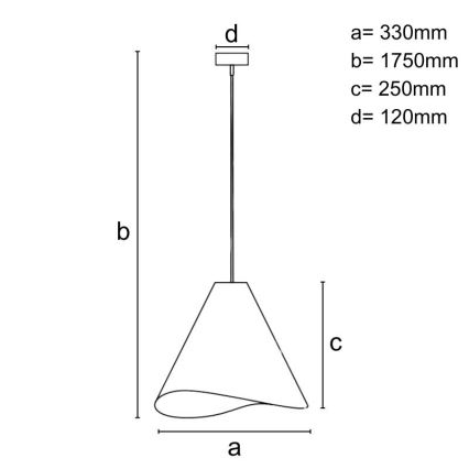 Pendellampa i trä med kabel 1xE27/60W/230V Ø 33 cm massivt trä / valnöt / gummiträ