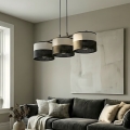 Pendellampa KARBON på kabel 3xE27/15W/230V svart/grå