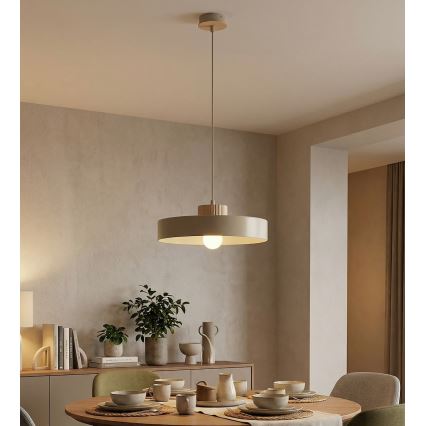 Pendellampa KIVI med kabel, 1xE27/15W/230V, beige