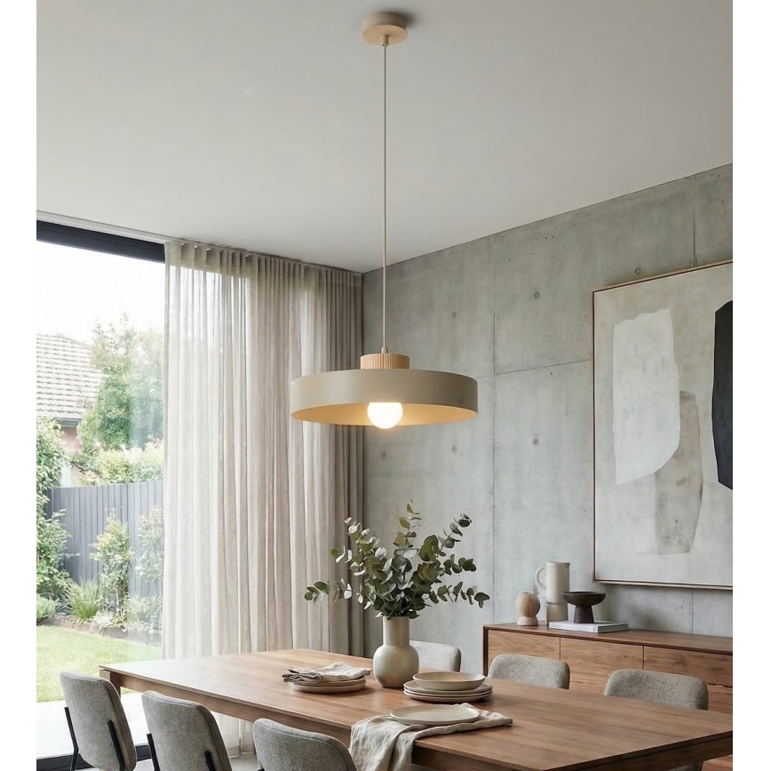 Pendellampa KIVI med kabel, 1xE27/15W/230V, beige