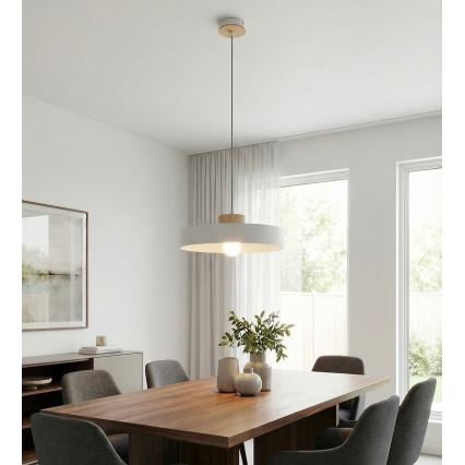 Pendellampa KIVI med vajer 1xE27/15W/230V, vit