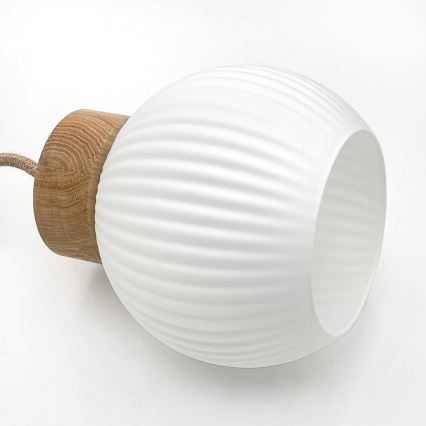Pendellampa LOOMIS på sladd 5xE27/15W/230V 83 cm beige/ek
