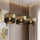 Pendellampa LUX på vajer, 3xE27/15W/230V, svart/guld