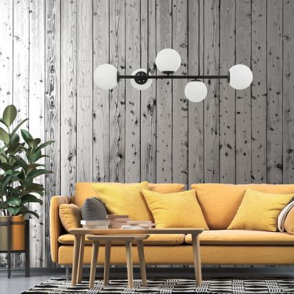 Pendellampa MADDIE 5xE14/5W/230V svart