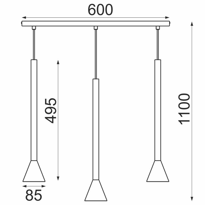 Pendellampa MAZZO 3xGU10/8W/230V, beige