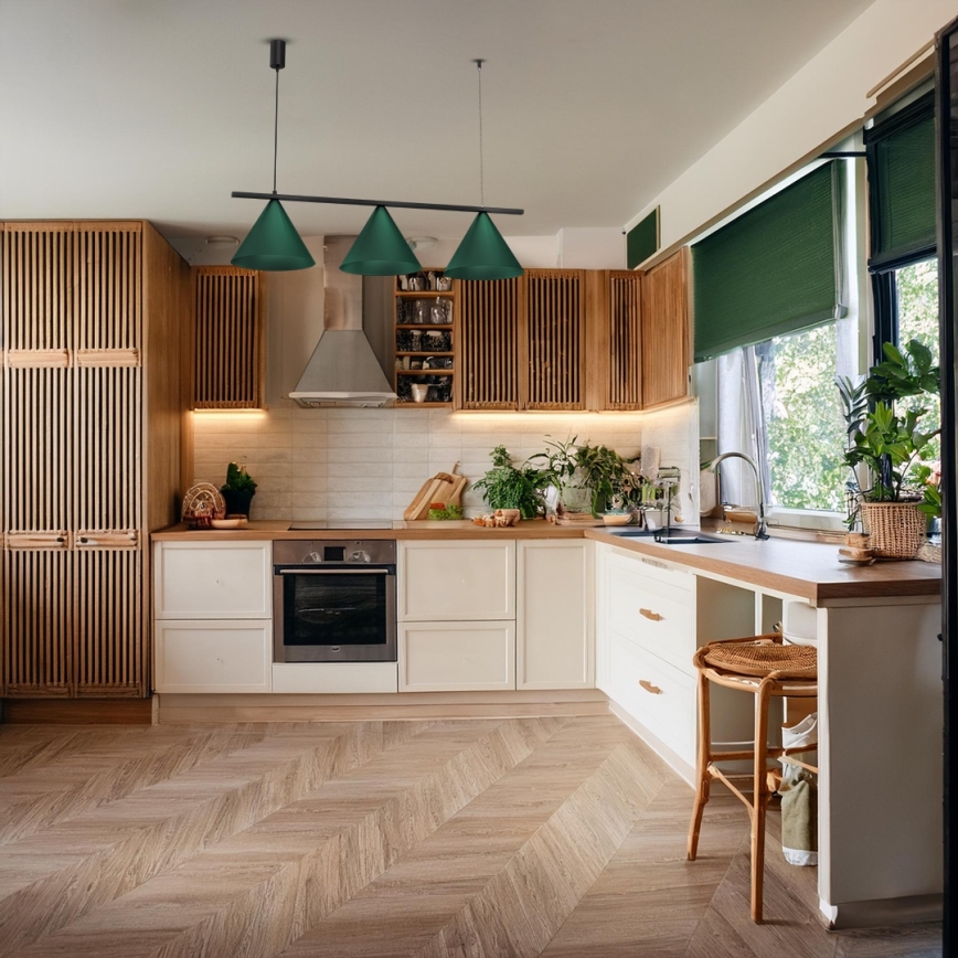 Pendellampa med kabel CAPITAL 3xGX53/15W/230V grön