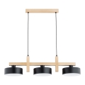 Pendellampa med kabel CERTA 3xE27/15W/230V svart/beige