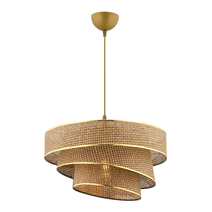 Pendellampa med kabel COUPER 1xE27/60W/230V brun/guld