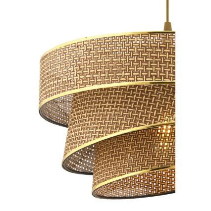 Pendellampa med kabel COUPER 1xE27/60W/230V brun/guld