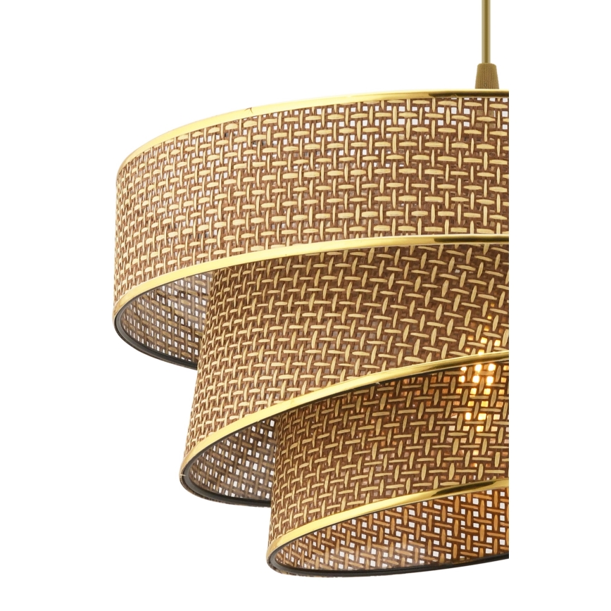 Pendellampa med kabel COUPER 1xE27/60W/230V brun/guld