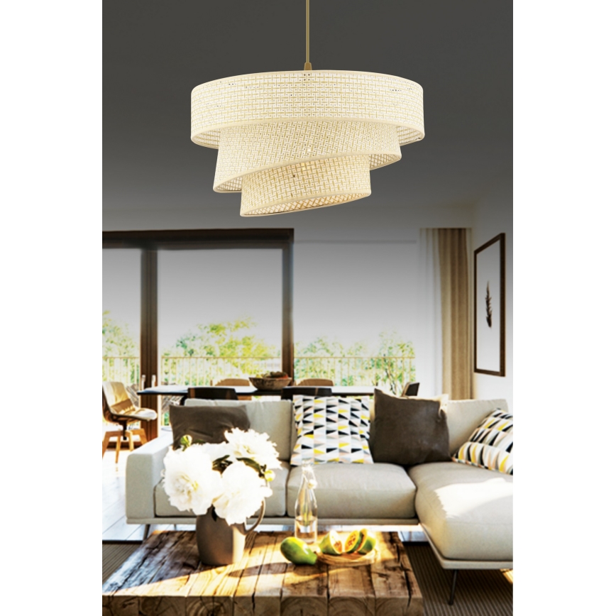 Pendellampa med kabel COUPER 1xE27/60W/230V krämvit