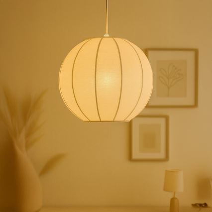 Pendellampa med kabel DANA 1xE27/15W/230V Ø 25 cm vit