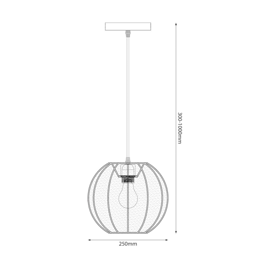 Pendellampa med kabel DANA 1xE27/15W/230V Ø 25 cm vit