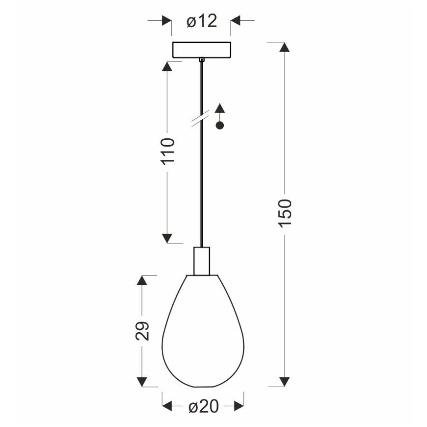 Pendellampa med kabel DENSO 1xG9/5W/230V Ø 20 cm svart krom