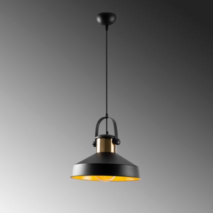 Pendellampa med kabel DODO 1xE27/40W/230V svart/bronsfärgad