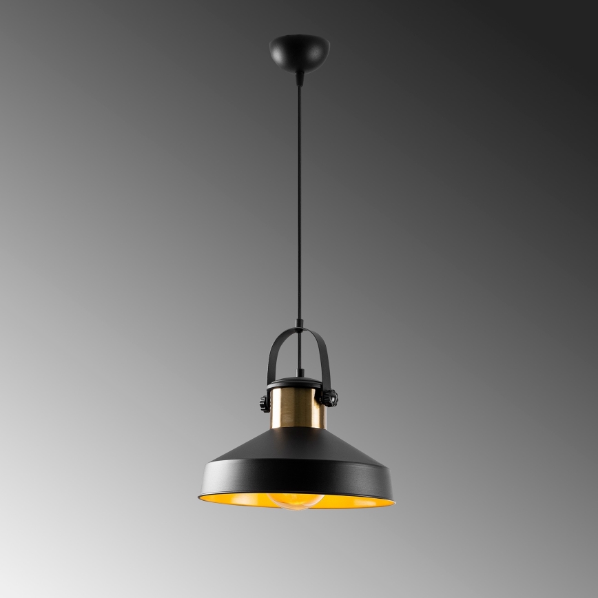 Pendellampa med kabel DODO 1xE27/40W/230V svart/bronsfärgad