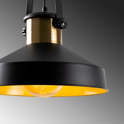 Pendellampa med kabel DODO 1xE27/40W/230V svart/bronsfärgad