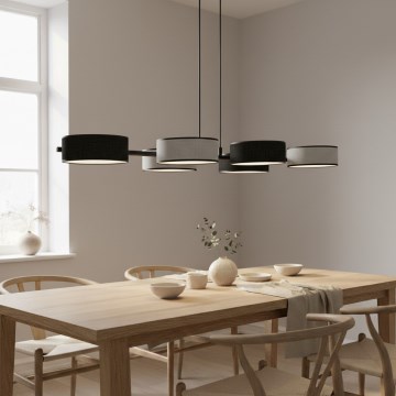 Pendellampa med kabel DRUMZ 6xE14/10W/230V svart/grå