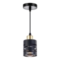 Pendellampa med kabel ELEN 1xE27/35W/230V svart/guld