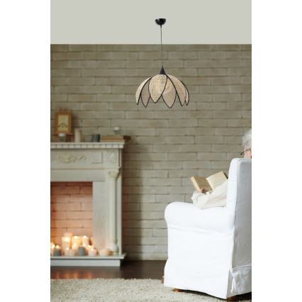 Pendellampa med kabel FUME 1xE27/40W/230V Ø 40 cm svart/beige