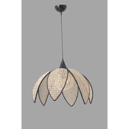 Pendellampa med kabel FUME 1xE27/40W/230V Ø 40 cm svart/beige