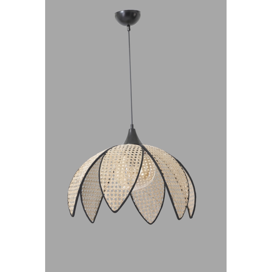Pendellampa med kabel FUME 1xE27/40W/230V Ø 40 cm svart/beige