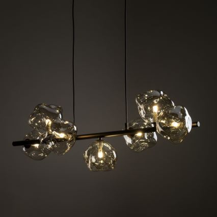 Pendellampa med kabel LAVA 7xG9/8W/230V brons/rökbeige