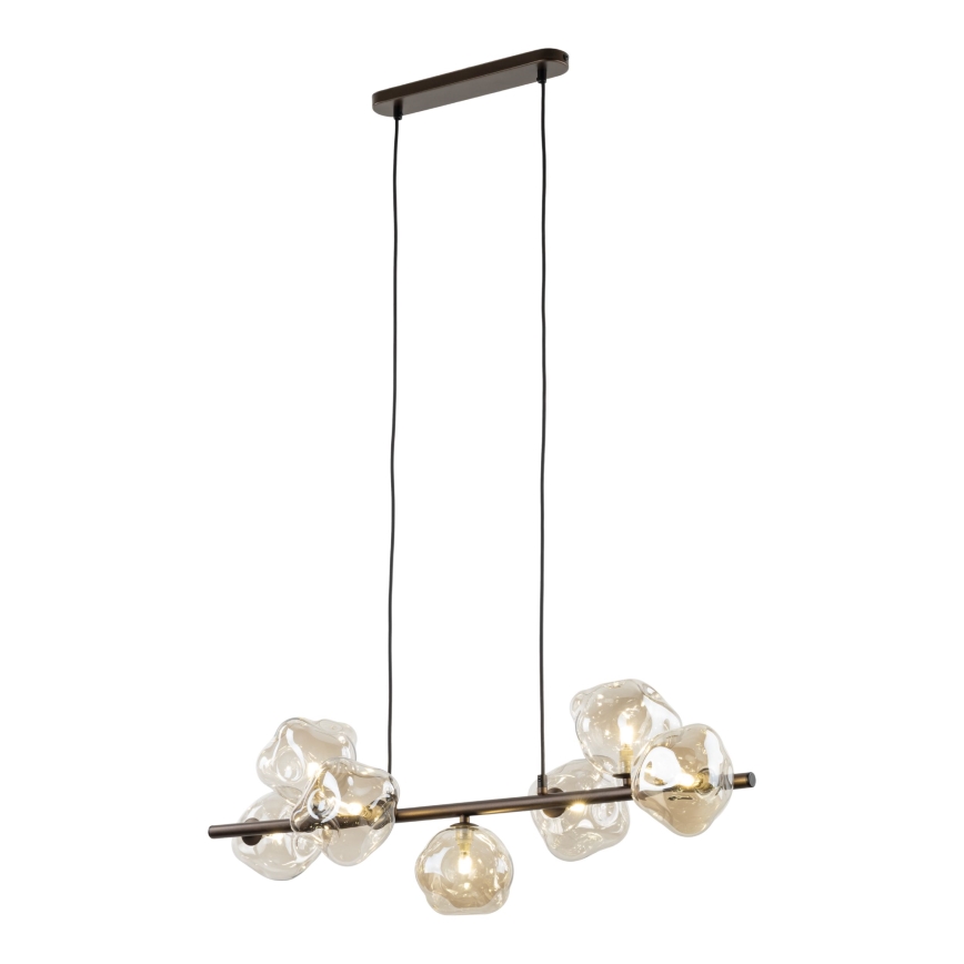 Pendellampa med kabel LAVA 7xG9/8W/230V brons/rökbeige
