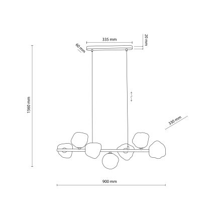 Pendellampa med kabel LAVA 7xG9/8W/230V brons/rökbeige