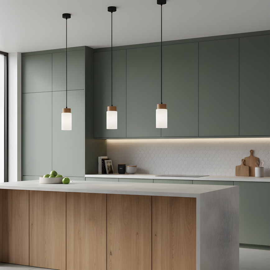 Pendellampa med kabel MARKUS 1xE27/15W/230V svart/ek