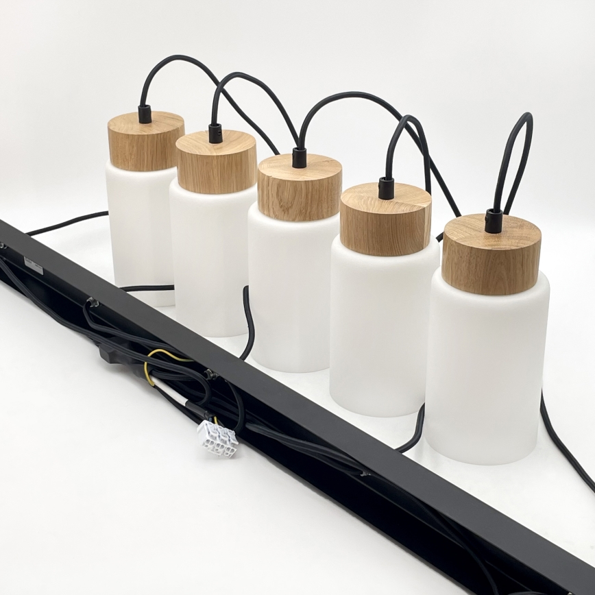 Pendellampa med kabel MARKUS 1xE27/15W/230V svart/ek