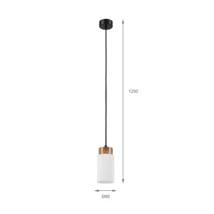 Pendellampa med kabel MARKUS 1xE27/15W/230V svart/ek