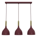 Pendellampa med kabel NOAK 3xE27/15W/230V bordeaux