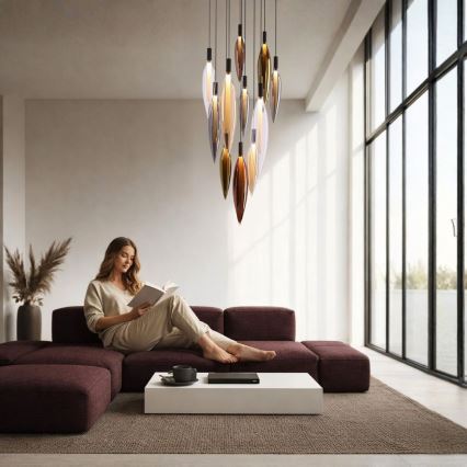 Pendellampa med kabel NORDIC 11xG9/5W/230V svart