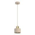 Pendellampa med kabel PARKLA 1xE27/15W/230V beige/guld