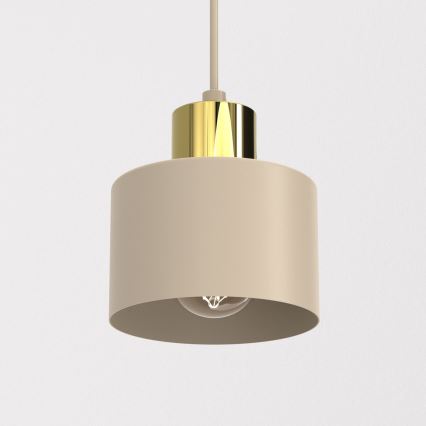 Pendellampa med kabel PARKLA 1xE27/15W/230V beige/guld