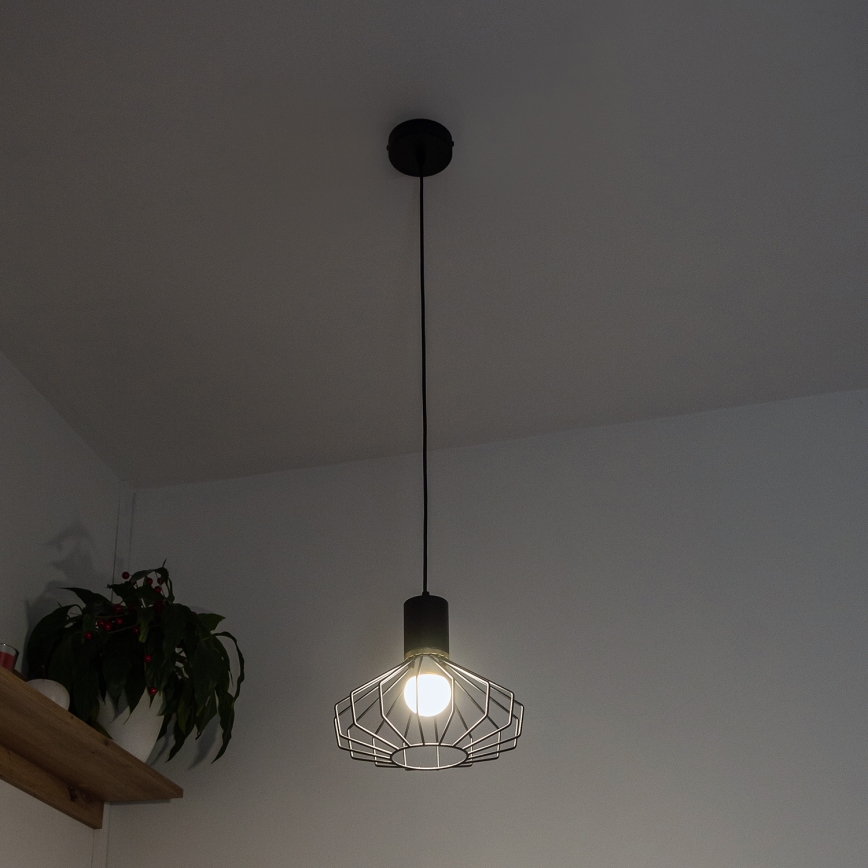 Pendellampa med kabel SOLANO 1xE27/15W/230V svart/guld