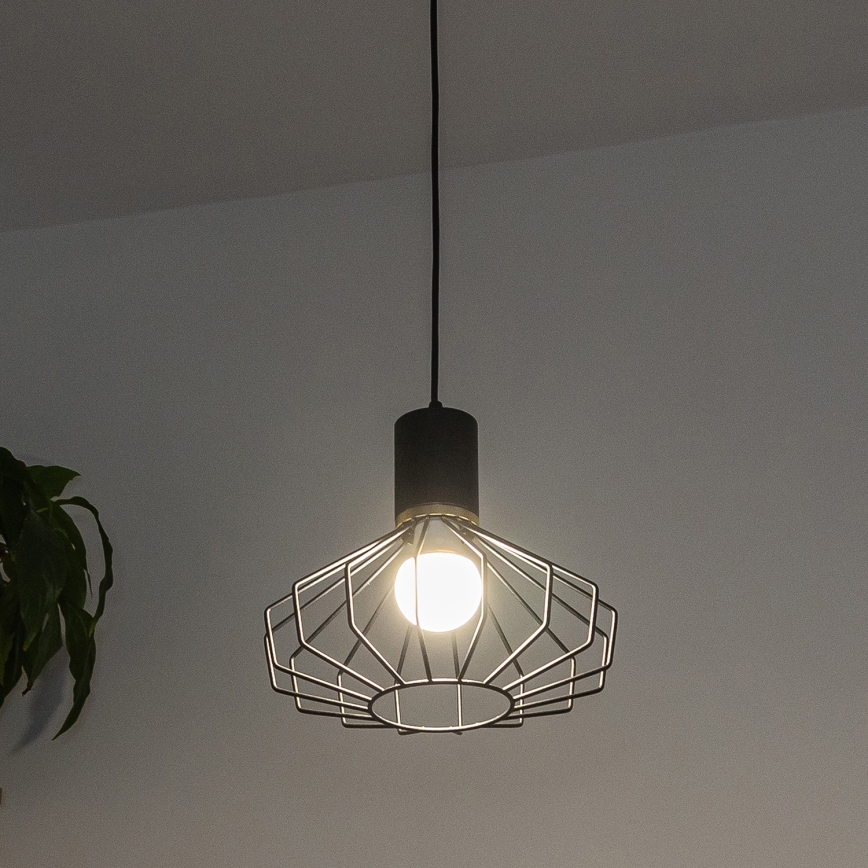 Pendellampa med kabel SOLANO 1xE27/15W/230V svart/guld