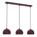 Pendellampa med kabel SOOL 3xE27/15W/230V bordeaux