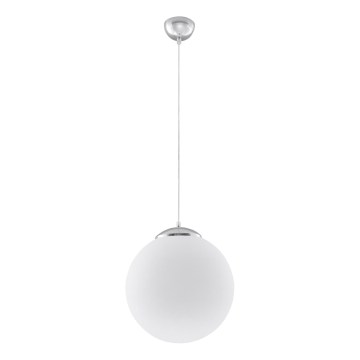 Pendellampa med kabel UGO 1xE27/15W/230V Ø 40 cm vit/blank krom
